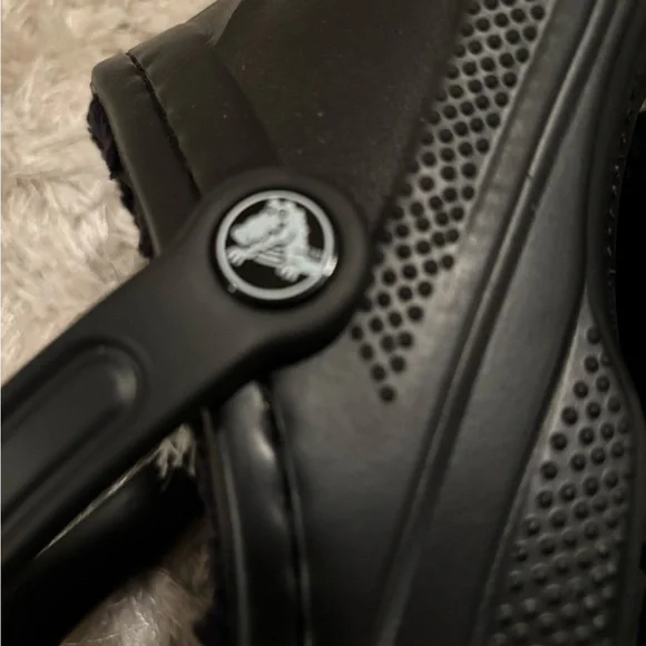 Make offer! NWOT CROCS Black Slippers Colorful Charms heel straps Men 9 Woman 11 - Picture 6 of 16